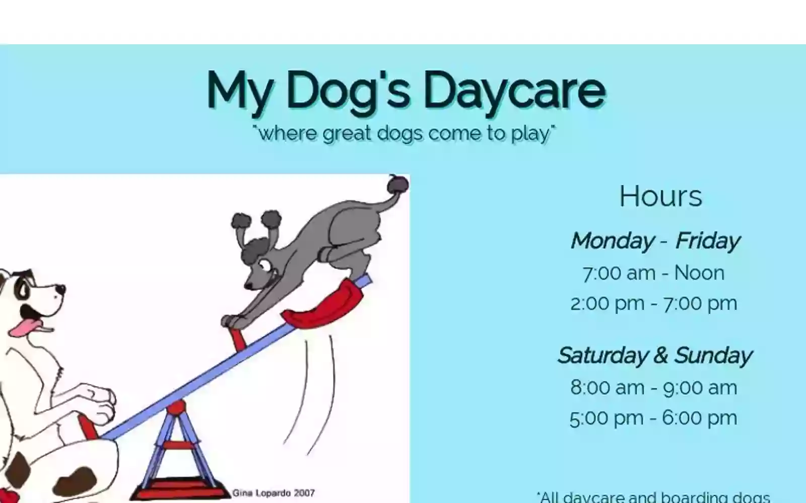 My Dog's Daycare My Dog's Daycare